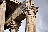 Column-capitals and frieze of the 'Temple of Vesta' at Tivoli. The capitals are of an individual type copied by Sir John Soane for the facade of the Bank of England 